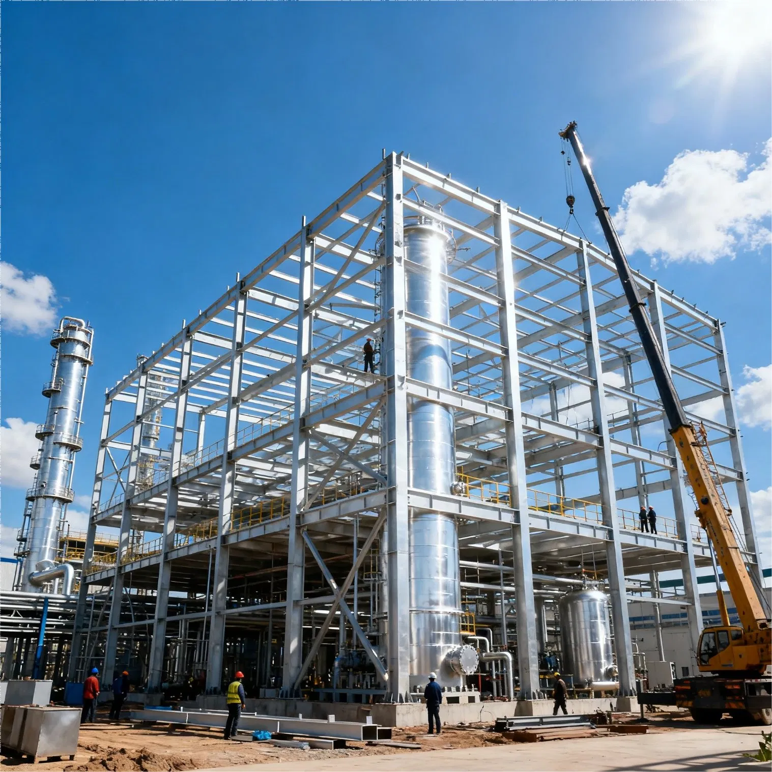 Petrochemical pipe-rack steel structure reference scene